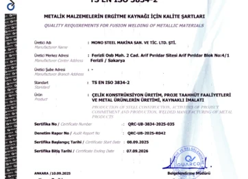 ISO 3834 Certificate